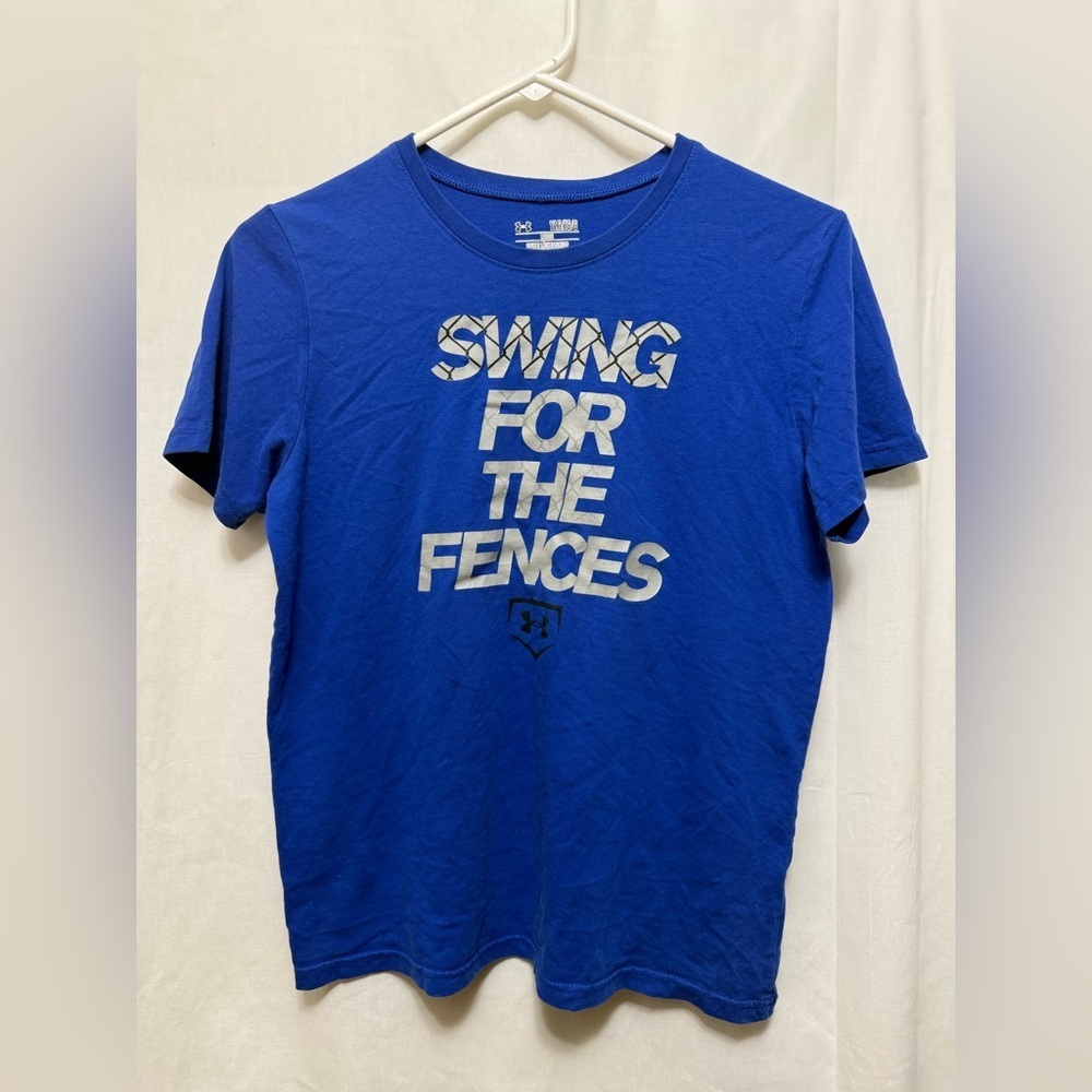 Under Armour Royal Blue Youth Large Baseball Tee 0142